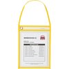 C-Line Products Shop Ticket Holder, Strap, Ylw, Stitched, Both Sides Clear, 9x12, PK15 41926